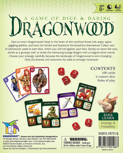Gamewright Dragonwood A Game of Dice & Daring Board Game Multi-colored, 5"