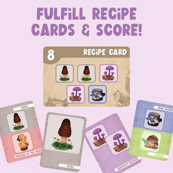 Gamewright - A Bunch of Fun Guys - The Bidding and Foraging Mushroom Card Game, 2-4 Players Age 8+