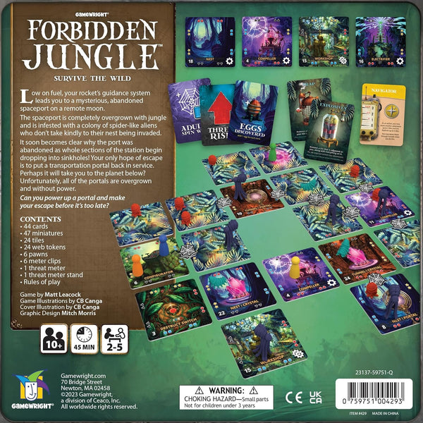 Gamewright Forbidden Jungle - Survive The Wild, Cooperative Board Game, 2-5 Players Ages 10+