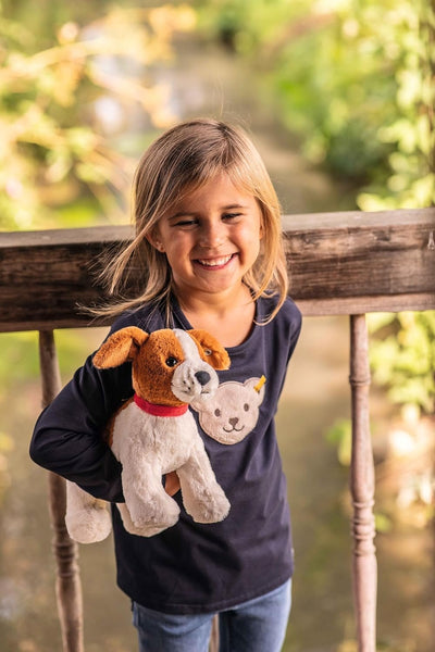 Steiff Soft Cuddly Friends Snuffy Dog, Premium Stuffed Animal Plush Toy (Rust/White, 11")