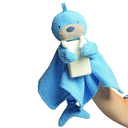 Manhattan Toy Walter Walrus Scrub-a-Dubbie Bathtime Puppet Washcloth for Infants, Toddlers and Kids