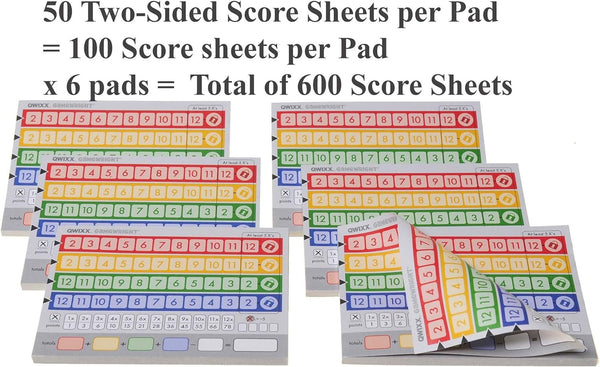 Gamewright Qwixx Replacement Paper Score Pads, 3 Pack