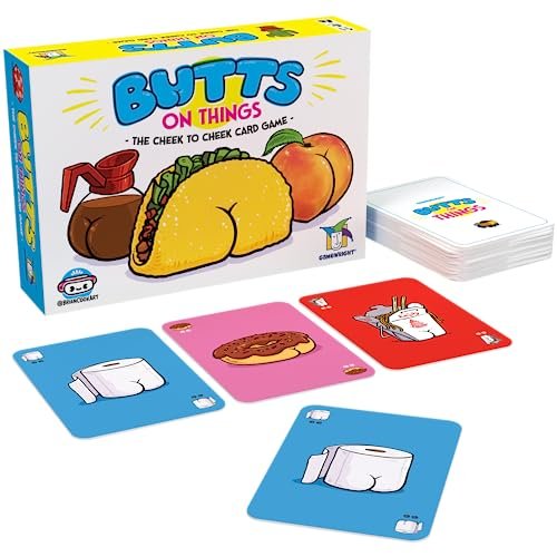 Gamewright - Butts On Things - The Cheek to Cheek Card Game - Perfect for Family Game Night, 2-4 Players Ages 8+