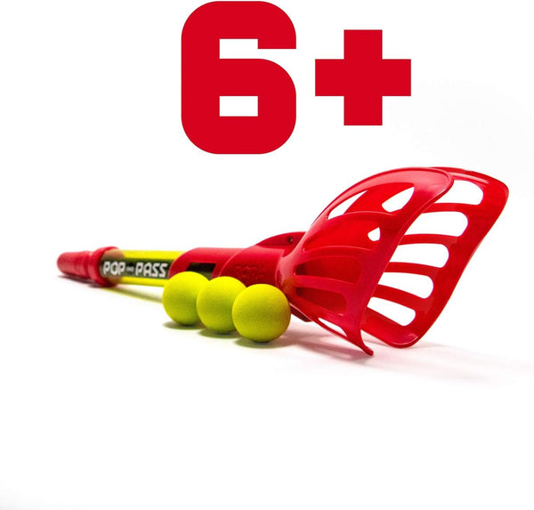 Hog Wild Pop and Pass Outdoor Game - Toss and Catch Foam Balls with The Launcher - Award-Winning Active Play - Includes 2 Launchers & 3 Foam Balls - Ages 6+