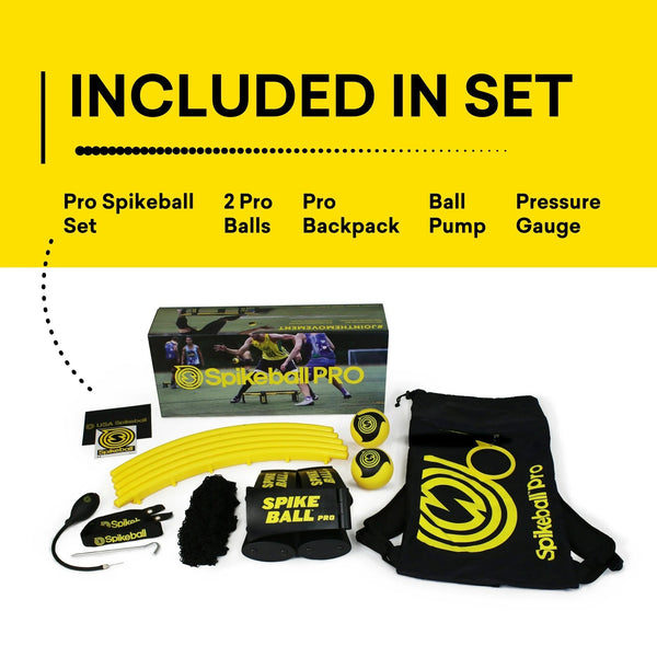 Spikeball Pro Kit - Tournament Edition - Includes Upgraded Stronger Playing Net, New Balls Designed to Add Spin, Portable Ball Pump Gauge and Backpack