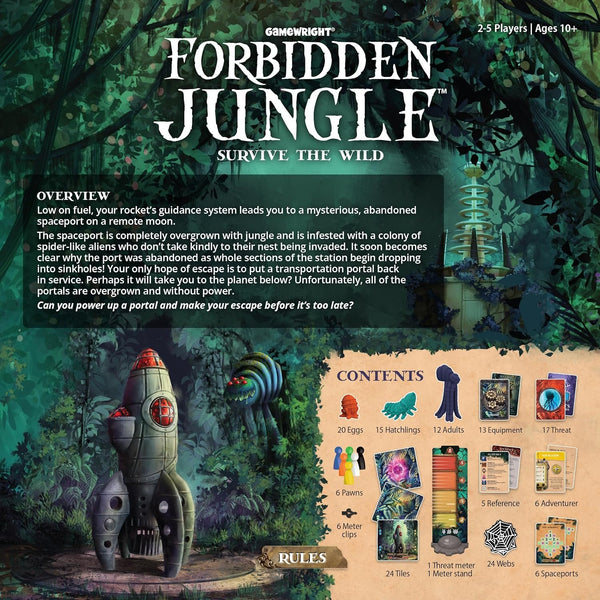 Gamewright Forbidden Jungle - Survive The Wild, Cooperative Board Game, 2-5 Players Ages 10+
