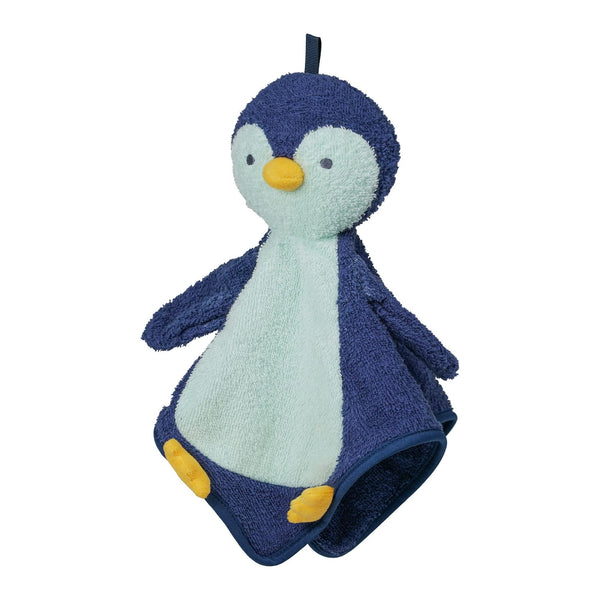 Manhattan Toy Penny Penguin Scrub-a-Dubbie Bathtime Puppet Washcloth for Infants, Toddlers and Kids