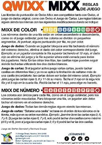Gamewright Qwixx Mixx - Genuine Enhanced Game Play Add-On Replacement Scorecards for Qwixx - A Fast Family Dice Game, 2-5 Players Ages 8+