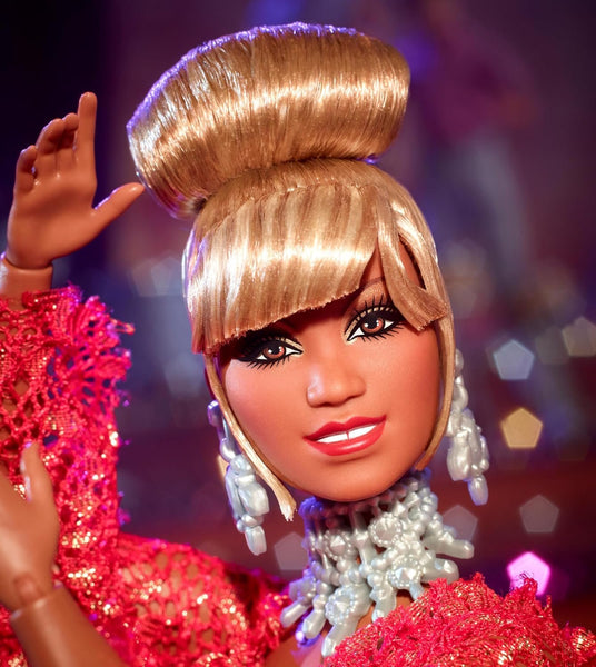 Barbie Inspiring Women Doll, Celia Cruz Queen of Salsa Collectible in Red Lace Dress with Golden Microphone & Doll Stand