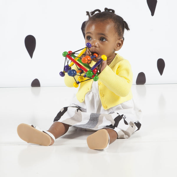 Manhattan Toy - Skwish Classic Boxed - Rattle and Teether Grasping Activity Wooden Toy, Ages 0+