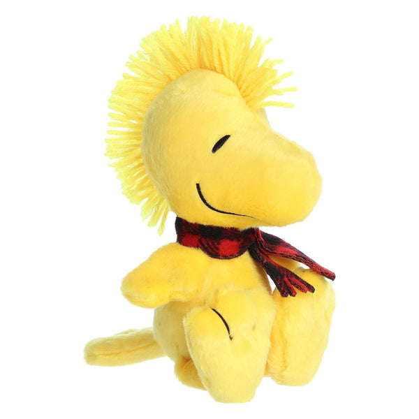 Aurora® Festive Peanuts® Winter Plaid Woodstock Stuffed Animal - Classic Characters - Lasting Memories - Yellow 6 Inches