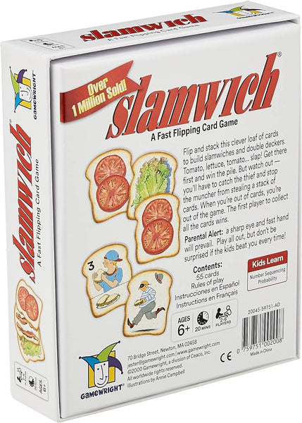 Gamewright Slamwich - A Fast Flipping Card Game for Kids - 2-6 Players Ages 6+ - Great for Family Game Night!