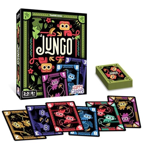 Happy Camper - Jungo Game | Simple Card Game of Not-so-Simple Choices | Perfect for Travel and Family Game Night | 2-5 Players Ages 8+