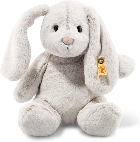 Steiff Hoppie Rabbit, Premium Stuffed Animal, Soft And Cuddly Friends Plush (Light Grey, 11")