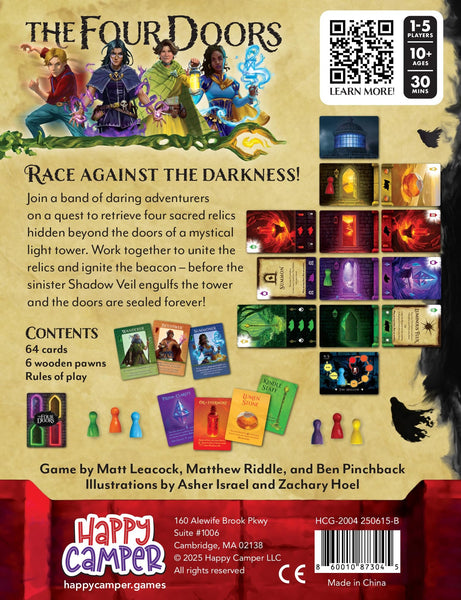 Happy Camper - The Four Doors - Race Against the Darkness! - Thrilling Cooperative Game by Matt Leacock, 1-5 Players Ages 10+