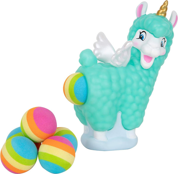 Hog Wild Llamacorn Foam Ball Popper Toy - Rainbow Pooping Unicorn Llama - Shoot Foam Balls up to 20 feet - 6 Balls Included - Age 4+