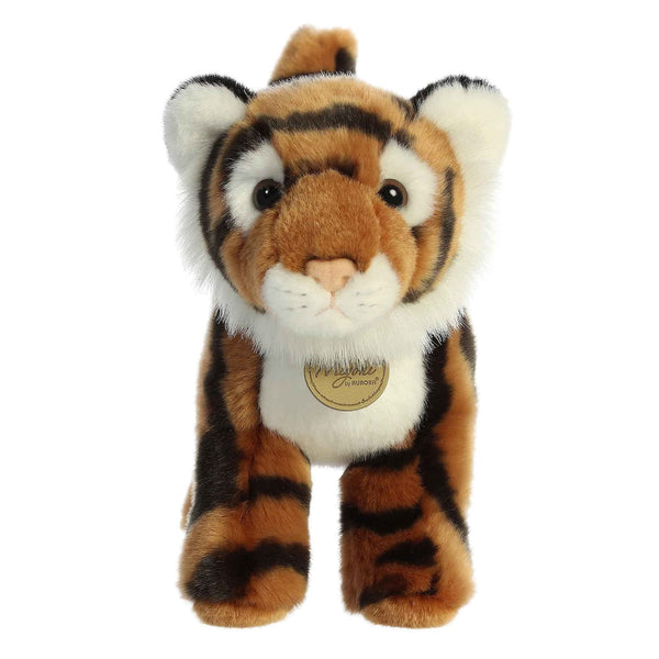 Aurora® Realistic Miyoni® Bengal Tiger Stuffed Animal - Lifelike Detail - Cherished Companionship - Brown 10 Inches