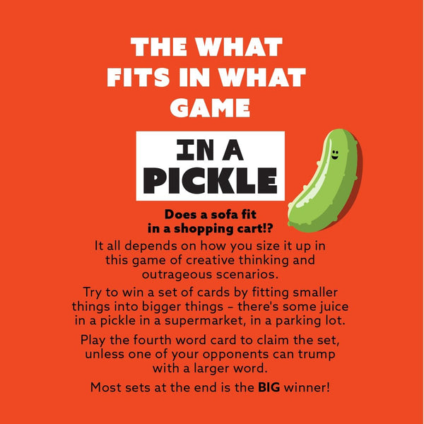 Gamewright - Party to Go - In A Pickle - The What Fits in What Card Game - 2-6 Players Ages 10+