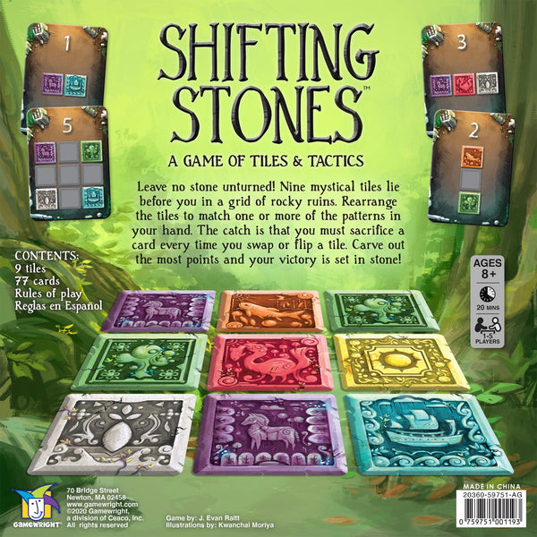 Gamewright Shifting Stones - A Game of Tiles & Tactics, 2-5 Players Ages 8+