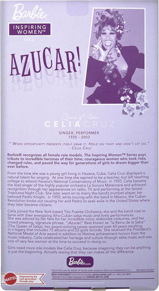 Barbie Inspiring Women Doll, Celia Cruz Queen of Salsa Collectible in Red Lace Dress with Golden Microphone & Doll Stand