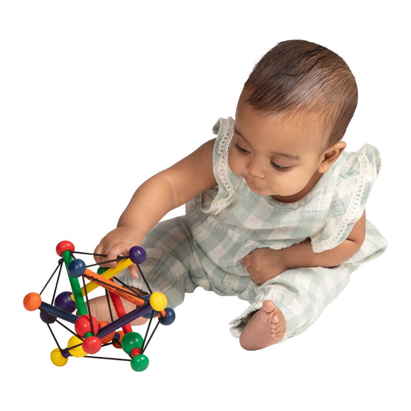Manhattan Toy - Skwish Classic Boxed - Rattle and Teether Grasping Activity Wooden Toy, Ages 0+