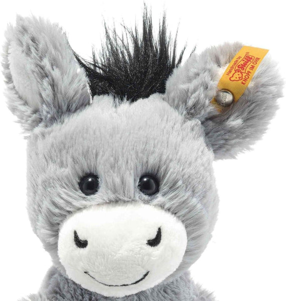 Steiff Dinkie Donkey, Premium Donkey Stuffed Animal, Donkey Toys, Stuffed Donkey, Donkey Plush, Cute Plushies, Plushy Toy for Girls Boys and Kids, Soft Cuddly Friends (Grey Blue, 8")