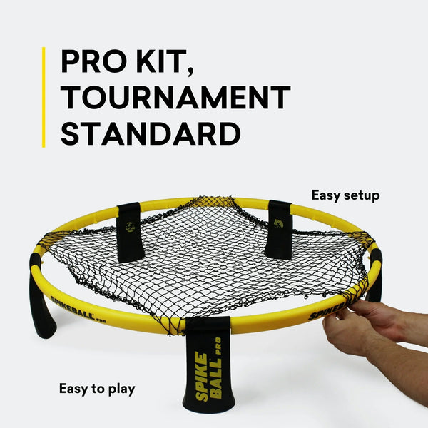 Spikeball Pro Kit - Tournament Edition - Includes Upgraded Stronger Playing Net, New Balls Designed to Add Spin, Portable Ball Pump Gauge and Backpack