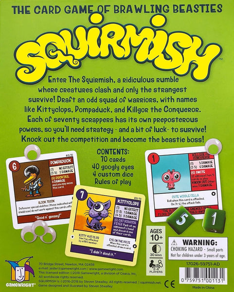 Gamewright Squirmish - The Card Game of Brawling Beasties Multi-colored, 5"