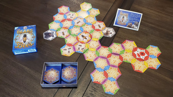 Grandpa Beck's Games - The Bears and The Bees - Strategic Tile Laying Card Game for Kids, Teens, & Adults - from The Creators of Cover Your Assets, 2-5 Players Ages 8+ (First Edition)