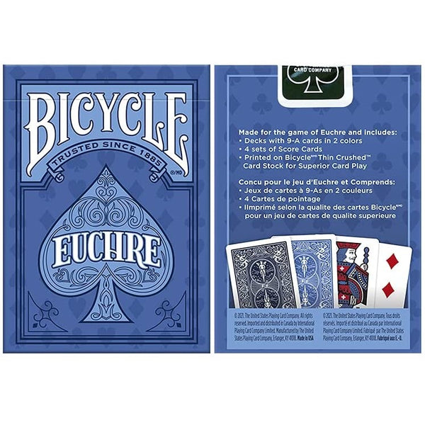 Bicycle Euchre Playing Card Deck - 9 Through Ace - Double Deck, Blue