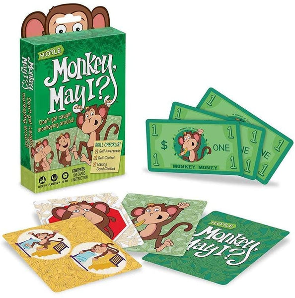 Hoyle Monkey, May I? Card Game, 2-4 Players Ages 4-6