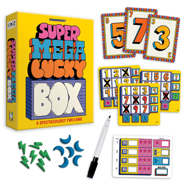 Gamewright Super Mega Lucky Box - A Spectacularly Fun Game, 1+ Players Ages 8+