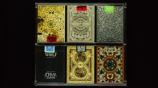 Carat X3x2 Clear Acrylic Six Playing Card Deck Case, Magnetic 6 Deck Storage Display Holder for Collectible Poker Cards