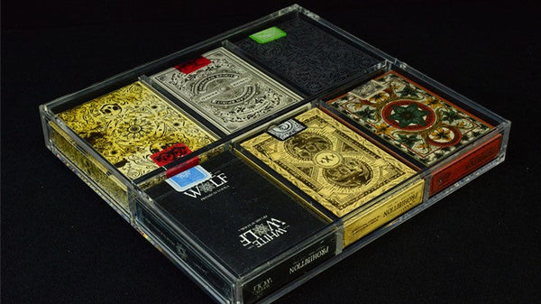 Carat X3x2 Clear Acrylic Six Playing Card Deck Case, Magnetic 6 Deck Storage Display Holder for Collectible Poker Cards