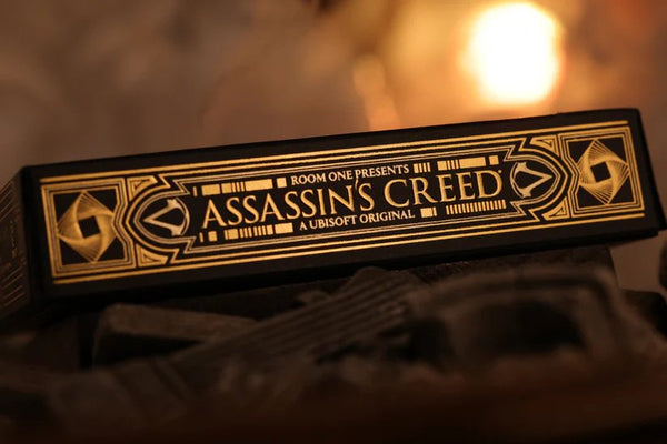 Room One Assassin's Creed Legacy Ver. II Playing Cards, Onyx Hidden Blade Edition, Poker Size Collectible Card Deck with Custom Artwork and Embossed Foil Sleeve, Black