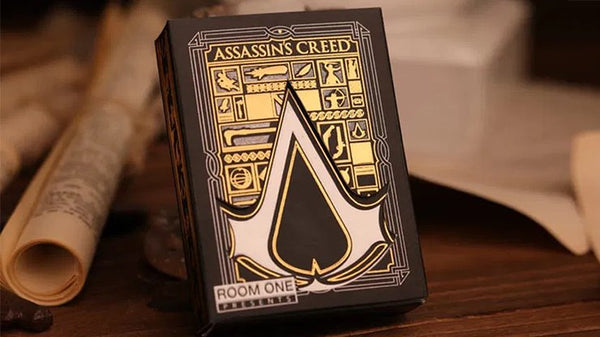 Room One Assassin's Creed Legacy Playing Cards, Black Hidden Blade Edition, Poker Size Collectible Card Deck with Custom Artwork and Embossed Foil Sleeve