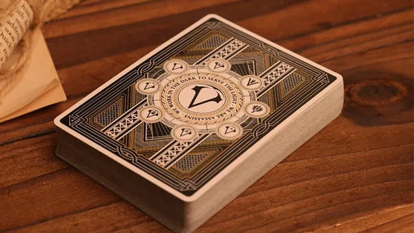 Room One Assassin's Creed Legacy Playing Cards, Black Hidden Blade Edition, Poker Size Collectible Card Deck with Custom Artwork and Embossed Foil Sleeve