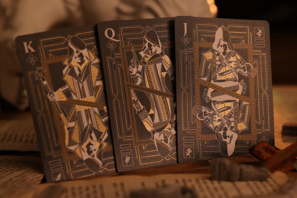 Room One Assassin's Creed Legacy Ver. II Playing Cards, Onyx Hidden Blade Edition, Poker Size Collectible Card Deck with Custom Artwork and Embossed Foil Sleeve, Black