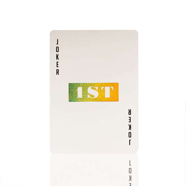 1ST V5 Holographic Playing Cards by Chris Ramsay, USPCC Poker Size Deck with Holographic Foil, Crushed Stock, Magic Finish, Blank Card and Duplicate 4 of Spades