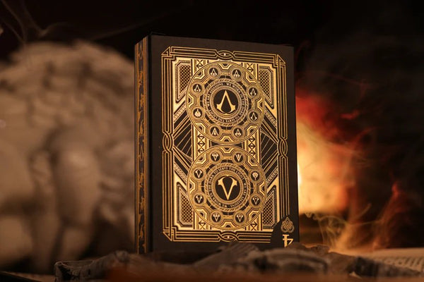 Room One Assassin's Creed Legacy Ver. II Playing Cards, Onyx Hidden Blade Edition, Poker Size Collectible Card Deck with Custom Artwork and Embossed Foil Sleeve, Black