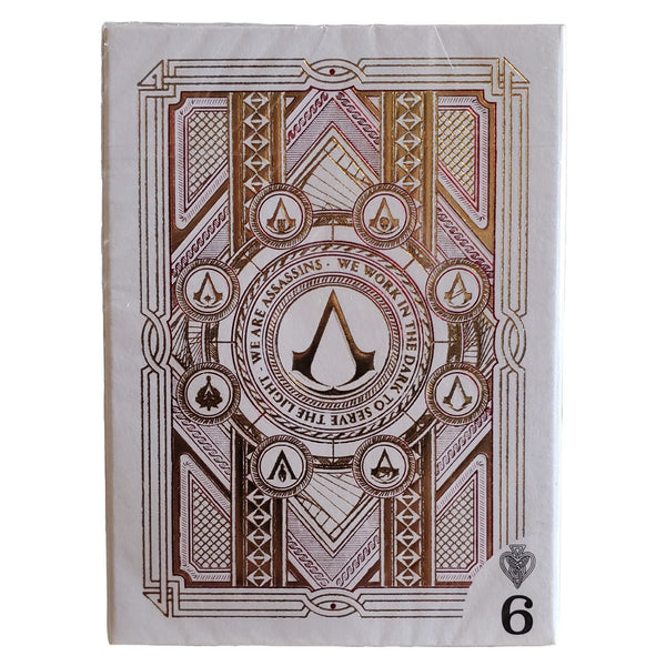 Room One Assassin's Creed Legacy Playing Cards, White Hidden Blade Edition, Poker Size Collectible Card Deck with Custom Artwork and Embossed Foil Sleeve