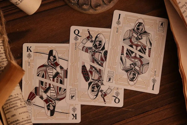 Room One Assassin's Creed Legacy Playing Cards, White Hidden Blade Edition, Poker Size Collectible Card Deck with Custom Artwork and Embossed Foil Sleeve