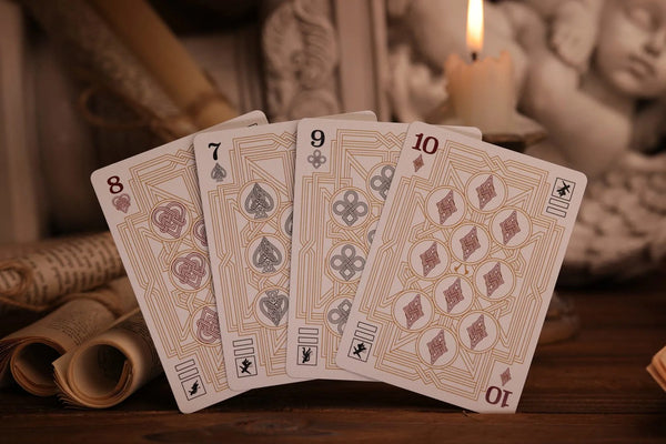 Room One Assassin's Creed Legacy Playing Cards, White Hidden Blade Edition, Poker Size Collectible Card Deck with Custom Artwork and Embossed Foil Sleeve