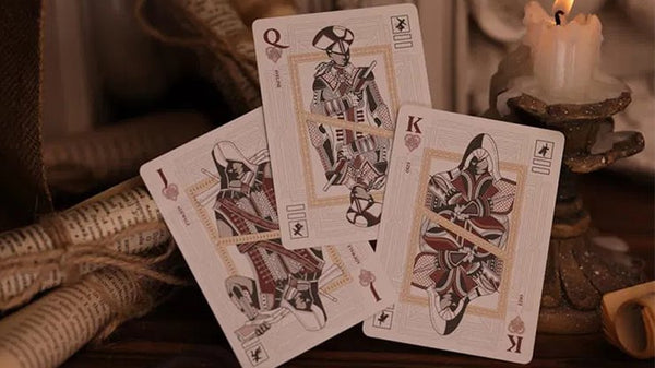 Room One Assassin's Creed Legacy Playing Cards, White Hidden Blade Edition, Poker Size Collectible Card Deck with Custom Artwork and Embossed Foil Sleeve