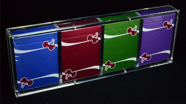Carat X4 Clear Acrylic Four Playing Card Deck Case, Magnetic 4 Deck Storage Display Holder for Collectible Poker Cards