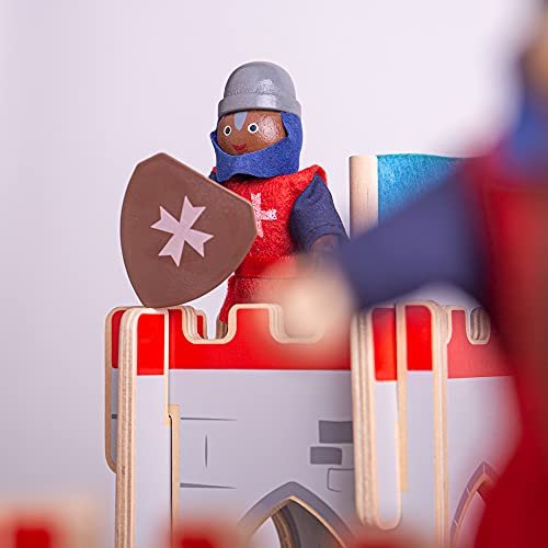 Bigjigs Toys Medieval Wooden Toy Knights - 4 Knights Doll Playsets, Ages 3+