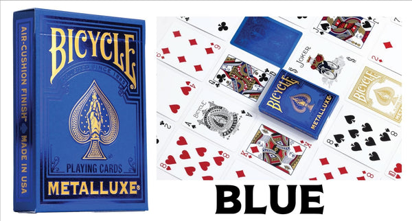 Bicycle Metalluxe Premium Playing Cards Collector's Bundle - Set of 6 Decks in Stunning Gold, Green, Red, Silver, Orange, and Blue Finishes