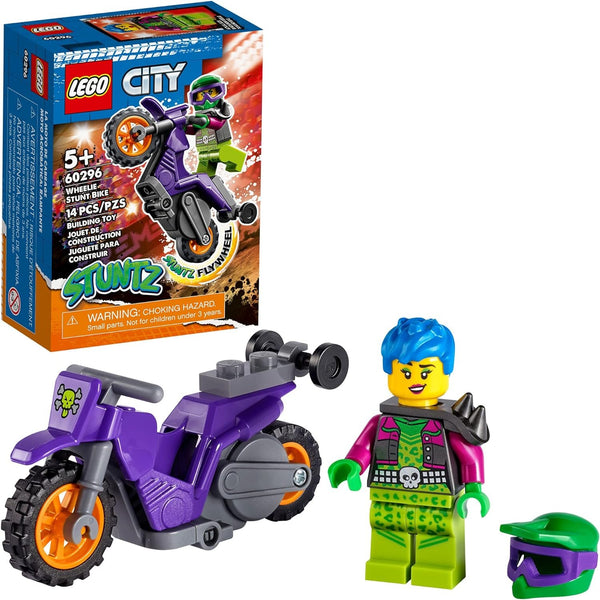 LEGO City Wheelie Stunt Bike 60296 Building Kit (14 Pieces)