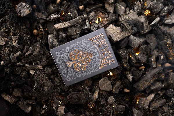 Bicycle Cinder Premium Playing Cards, Silver Smoke Foil, Poker Size Standard Index