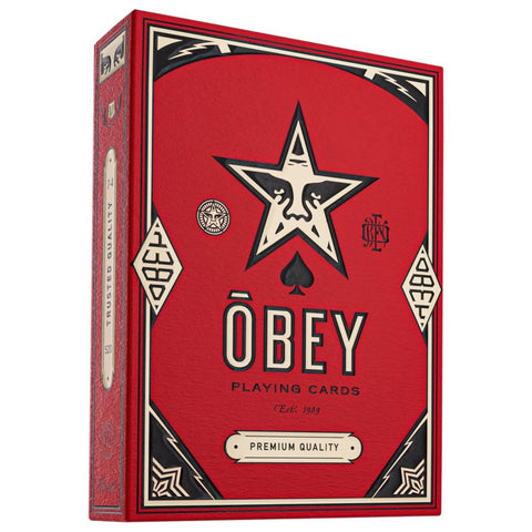 theory11 OBEY Red Edition Premium Playing Cards, Poker Size Standard Index